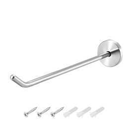 uxcell 1Pcs Wall Mounted Hook Robe Hooks Single Towel Hanger with Screws, Stainless Steel, (7.48Inch, Silver)