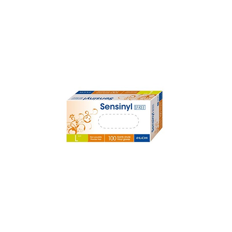 Sensinyl Vinyl Disposable Gloves Powder-Free Length 8/9 L (Pack of