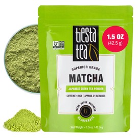 Tiesta Tea - Superior Matcha | Superior Grade Japanese Matcha Powder | High Caffeinated Green Tea | Make Hot or Iced | Up to 21 Cups | 1.5oz Resealable Pouch