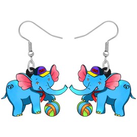 DALANE Cute Acrylic Anime African Elephant Earrings Dangle Drop Jungle Animals Jewellery Gifts for Women Girls Charms, Acrylic, No Gemstone