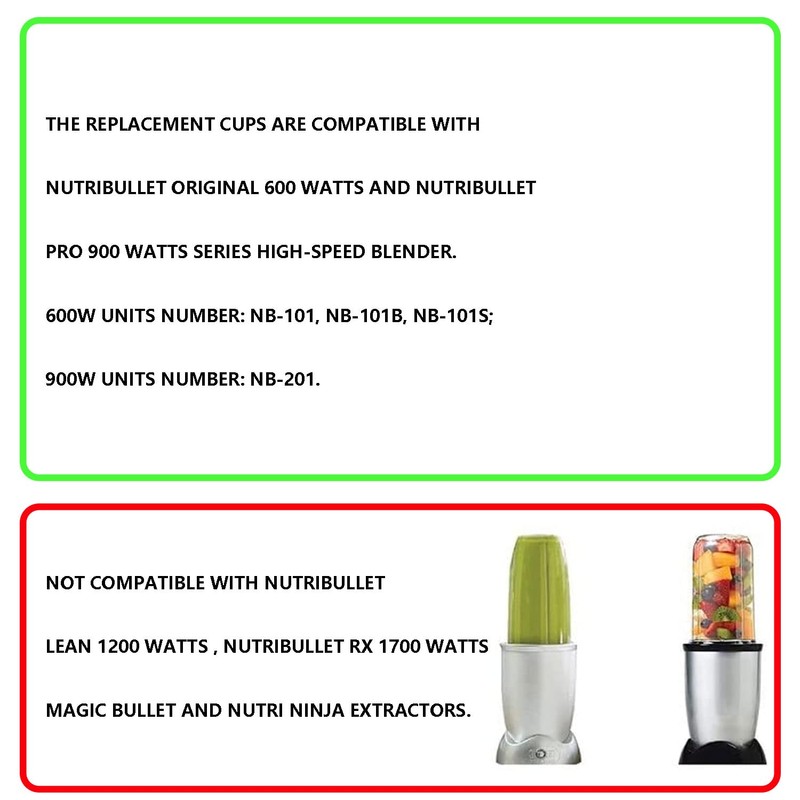 DRERIO 32 OZ Cup Compatible for Nutribullet, Transparent Cups, Cups,