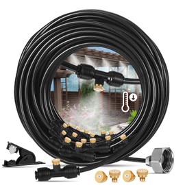 BYDREM Misting Cooling System, Misters for Outside Patio, 66FT (20M) Misting Line+18 Brass Misters+Metal Adapter(3/4"), Water Misters for Cooling Backyard, Garden, Greenhouse, Gazebo, Trampoline