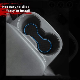 auovo 5pcs Center Console Mats for Toyota Tacoma Accessories 2005-2015 Storage Liner Mat Car Cup Holder Insert Mats Pads for Tacoma 2015 2014(Blue)