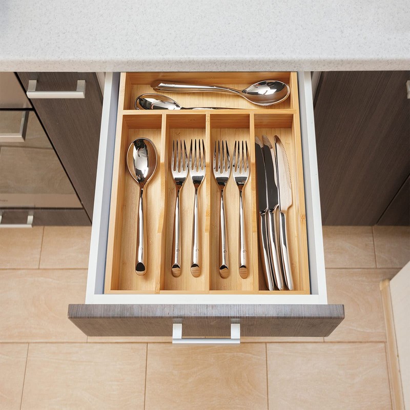 Umilife Kitchen Drawer Organizer, 10 Inch Silverware Utensil Tray Holder,