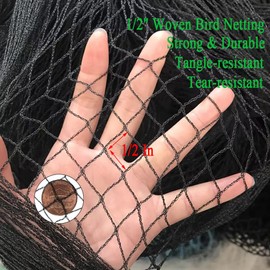 Vocray Bird Netting for Chicken Coop 25x25 Ft, 1/2" Mesh, Strong Woven Poultry Netting Roof Cover for Chicken Run, Heavy Duty Bird Net for Fruit Trees, Blueberry, Vegetables, Garden Protection