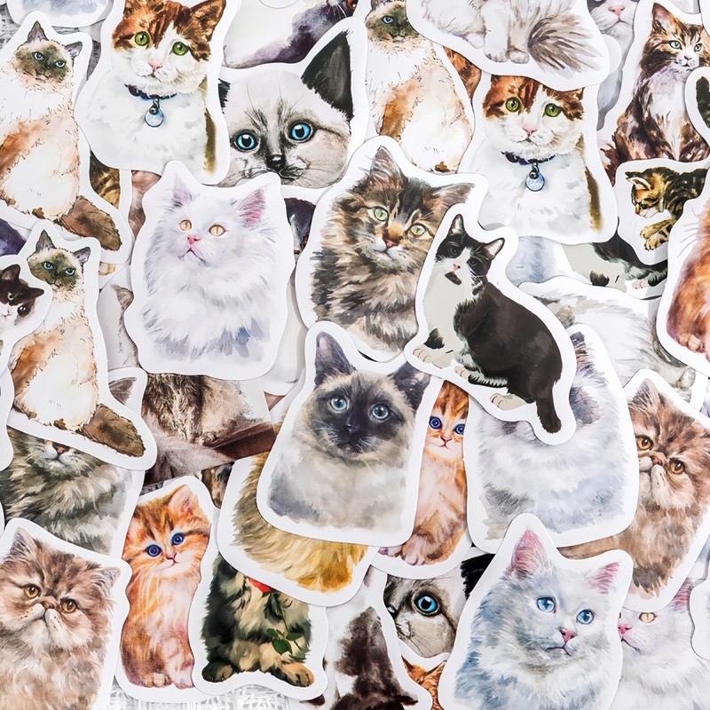 92 Sheets Stickers, Notebook, Cats, Dogs, Animals, Collage, Flowers, Stylish,