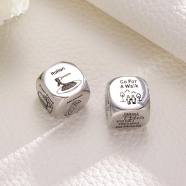 Funny Food Date Night Dice Gift for Women Men, Anniversary Dice Gift for Husband Wife, Metal Food Night Activity Decision Dice Game Gift, Sweetest Day Gifts for Him