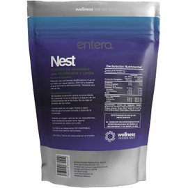 Entera Nest Citrato de Magnesio 340 g en Polvo Limón Frambuesa Natural Sin Endulzantes Efervescente 85 Porciones