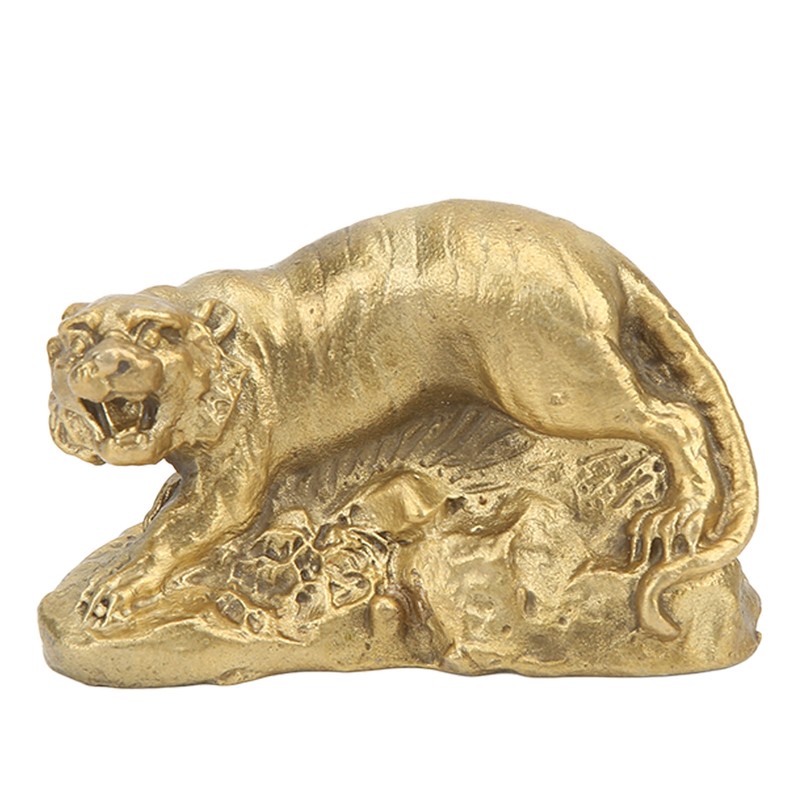 Brass Tiger Statue Ferocious Tiger Durable Brass Rustproof Durable Sturdy
