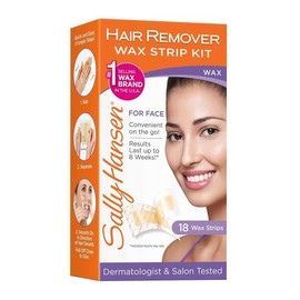 Sally Hansen 샐리 핸슨 페이스 제모 왁스 스트립 키트 | 가정용 18 카운트 [Rinse-off Sugar Wax For Face Bikini] Sally Hansen Face Hair Removal Wax Strip Kit | Home Use 18 Count [Rinse-off Sugar Wax For Face Bikini]
