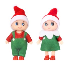 2PCS Christmas Mini Baby Elves,Tiny Baby Elf Doll Cheeky Elf Accessories Baby Twins Christmas Tradition Novelty Toys,Christmas Mini Elf Baby Doll for Girls Xmas New Year Gifts Stocking Stuffers