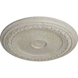 Ekena Millwork CM31CAPCC Carlsbad Ceiling Medallion, 31 1/8"OD x 1 1/2"P (Fits Canopies up to 5 1/2"), Hand-Painted Pot of Cream Crackle