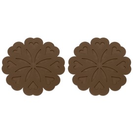 uxcell 2Pcs Silicone Trivet Mats, Flower Pattern Silicone Pad Hot Pad Pan Protectors Table Protector Heat Resistant Mat for Countertop, Hot Dishes, Hot Pots and Pans, Brown