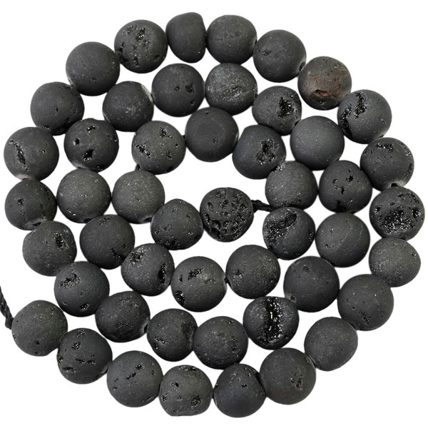 mookaitedecor 8mm Rainbow Colour Geode Agate Round Crystal Beads for