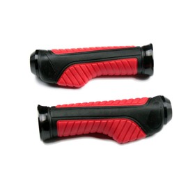 MotorToGo 7/8" Red Handlebar Gel Hand Grips with Black End Cap for 2019 Honda Grom 125 ABS