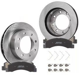 MOSTPLUS 13.03'' Front Vented Disc Brake Rotors+Ceramic Brake Pad Compatible for 1999-2004 Ford F-250 F-350 Super Duty / 2000-2005 Excursion 4WD Brake Rotors Pads Kit