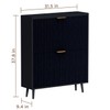 QIVOMIX Shoe Cabinet Storage,Modern Freestanding Organizer with 2 Flip Drawers,Narrow