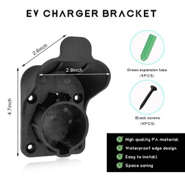 JUSTTOP EV Charger Holder, Wall Mount SAE J1772 Holder EV Charging Cable Organizer, Heavy Duty Waterproof Electric Car Charger Connector Nozzle Holster Dock, Car Accessories