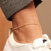 Foyjoey Dainty Ankle Bracelets for Women 18K Gold Plated Satellite