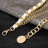 Liutufy Multi-layer Body Belly Chain Stylish Metallic Leather Waist Chain