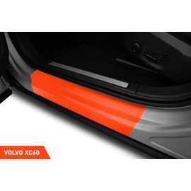 Luxshield Car Door Sill Protector for Volvo XC60 2 (II) 246 I 2017-2025 - Protective Film Car Door Accessories Trim Paint Protection Film Carbon Black
