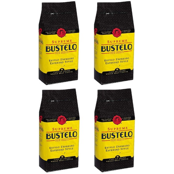 Supreme By Bustelo Whole Bean Espresso Style Coffee, 32 Ounces, 4 Count