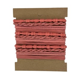 12pcs Hair Tie Bracelets, Boho Hair Ties, Hair Ties for Women, Elastic Hair Ties, Hair Bands for Ponytails (Pink)