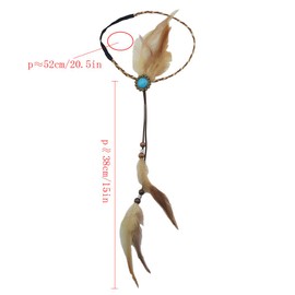 Indian Handmade Feather Headdress Blue Gemstones Hippie Feather Headdress Bohemian Headdress Fascinator Feather Headband