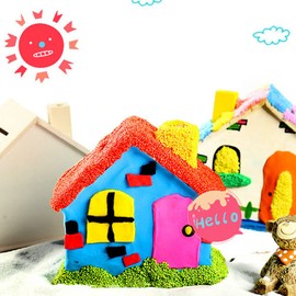 NUOBESTY Wood Decor 5Pcs DIY Piggy Bank Wooden House Piggy Bank DIY Cabin Coin Bank Unfinished Savings Bank DIY House Craft Piggy Bank for Kids Home Decor Girls Toys