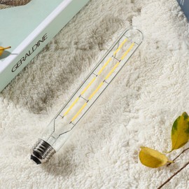 Leools 8W Dimmable Edison Led Tubular Bulb T10/T30,75 Watt Incandescent Bulb Equivalent, T10 Tube Edison Style LED Filament Bulb, 4000K Daylight Glow,8.9inch(225mm),4-Pack.