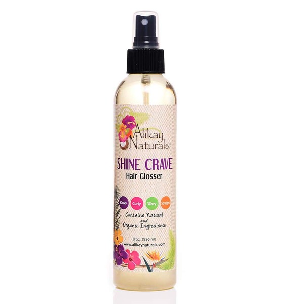 Alikay Naturals Shine Crave Hair Glosser Natural coconut Oil for Clave Hairs 8 Ounce