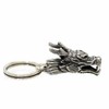 Silver One White Metal Dragon Catcher Keychain Men's M1 Japanese
