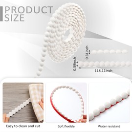 Leinuosen Flexible Molding Trim Peel and Stick for Walls 10ft Decorative Bead Pearl DIY Wall Trim for Bathroom Mirror Frame Border Backsplash Tile Ceiling Cabinet TV Wall Edge (White, 10ft /15 mm)