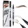 JIAYUTONG 2 Prong Tip Microblading Eyebrow Pen - 2-in-1 Waterproof