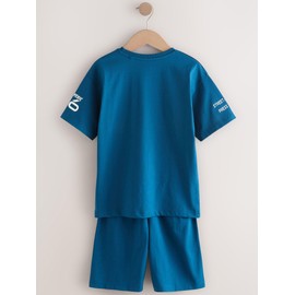 NEXT 2er-Pack Kurze Schlafanzüge aus 100% Baumwolle Blue Football 8 Jahre