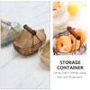 Angoily Wire Egg Basket with Wooden Handle Egg Collection Basket