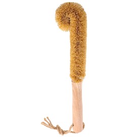 ORFOFE 1pc Coconut Long Handle Cleaning Brush for Cups Mugs and Bottles Deep Clean with Durable Brush Head for Reach Areas Reusable and Easy to Wash