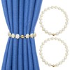 Lusibaka Magnetic Curtain Tiebacks White Pack of 2, Curtain Holdbacks