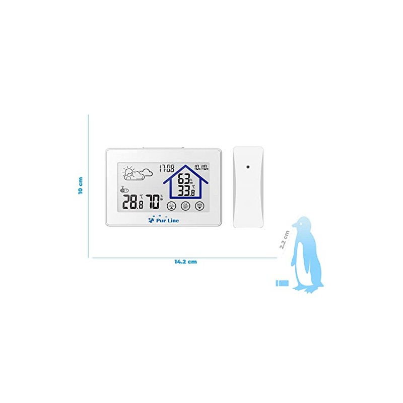 PURLINE WS07N Weather Station with Touchscreen and Outdoor Sensor