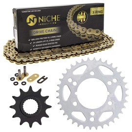 NICHE Drive Sprocket Chain Combo for Polaris Scrambler 500 4X4 Front 12 Rear 36 Tooth 520V-X X-Ring 84 Links