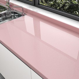 EPPKILY Glossy Pink Contact Paper Peel and Stick Countertops 15.7"×118" Shiny Pink Glitter Wallpaper Self Adhesive Waterproof Contact Paper for Countertop Walls Cabinets Kitchen Vinyl Wrap Table