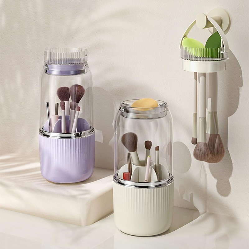 Iilnlaty 361° Rotating Makeup Brush Holder Organizer,Makeup Brush Holder with