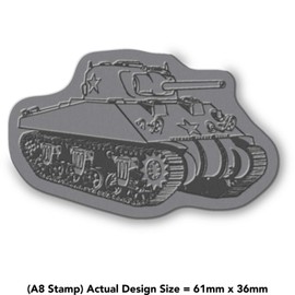 'M4 Sherman Tank' Rubber Stamp - Unmounted Design for Crafting & Scrapbooking, A8 (RS00035431)