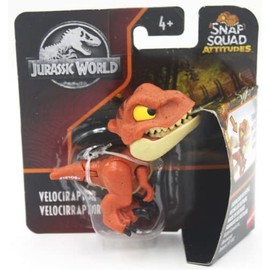 JurassicWorld Snap Squad Attitudes [Velociraptor] 2" inch Chomp Figure, Brown