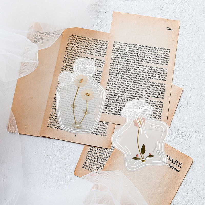 DIY Handmade Homemade Ins Bookmark Transparent Dried Flower Bookmarks