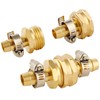 2 Set Brass Garden Hose Repair Connector Kit with Clamps,
