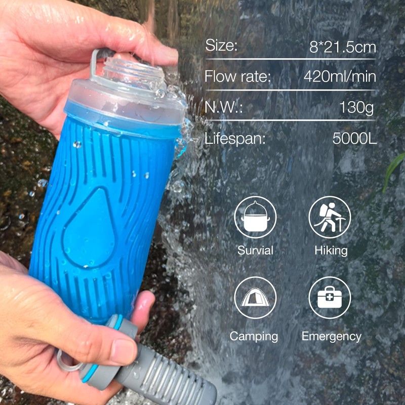 joypur Water Bottle with Filter - Foldable Water Filter Outdoor