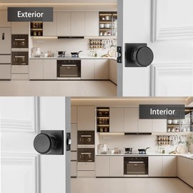 NCSEN Black Interior Door Knobs for Hall & Closet, Pismo Doorknob with Square Rosette, Heavy Duty Passage Door Handle