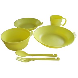 INOUE PLA Q 1 Person Tableware Set, 6-Piece Set, Yellow