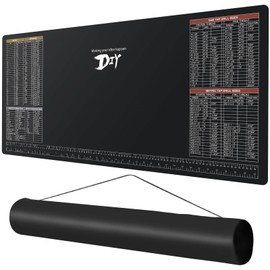 NELOMO 39.5”X18” DIY Worktable Mat Large Work Bench Mat Workshop Mat Workbench Cover with SAE/Metric Ruler Standard Metric Conversion Charts Tap Drill Sizes Fit for DIYers Carpenter Repairman